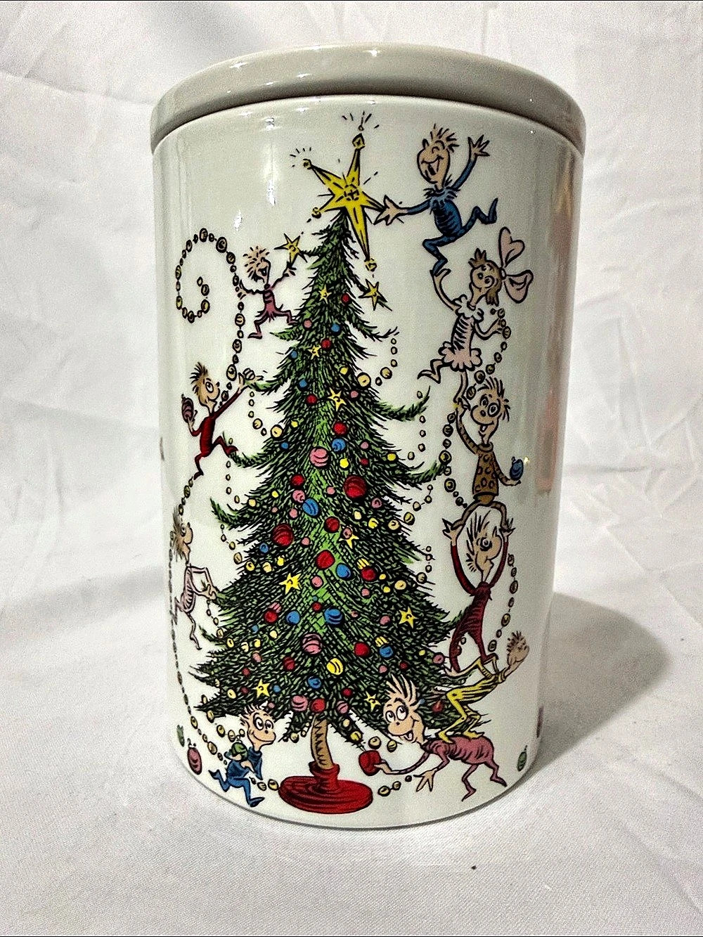 Dr Seuss Grinch Whoville Christmas Ceramic Canister Cookie Jar Zrike